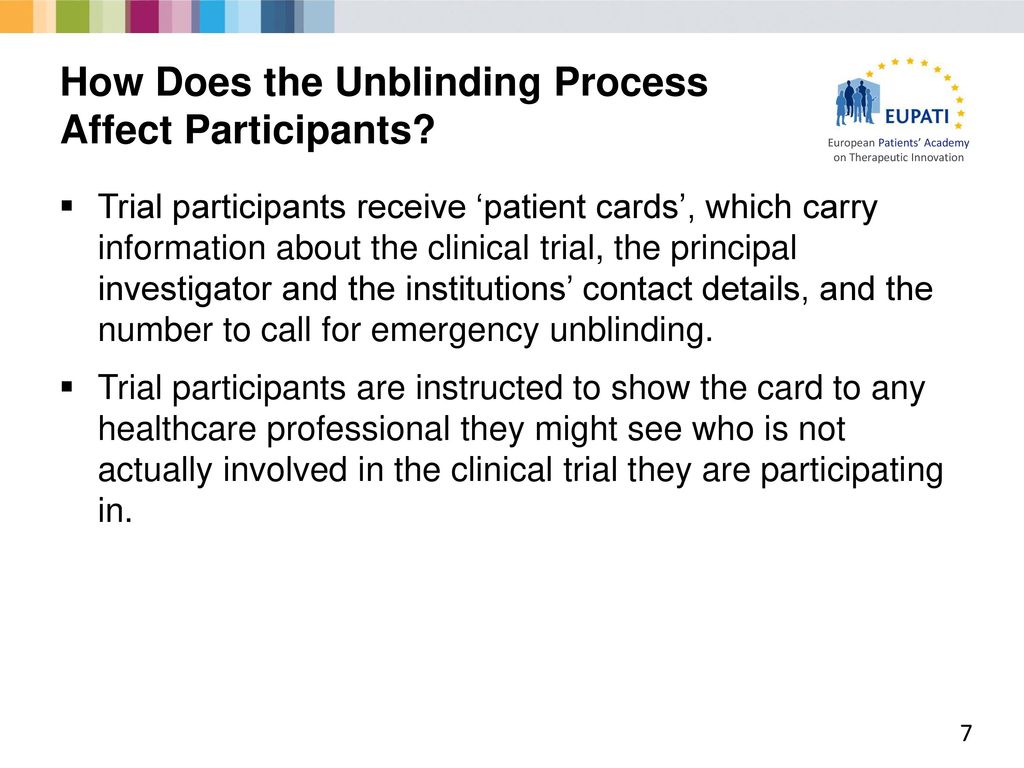 What is unblinding 2025 in clinical trials